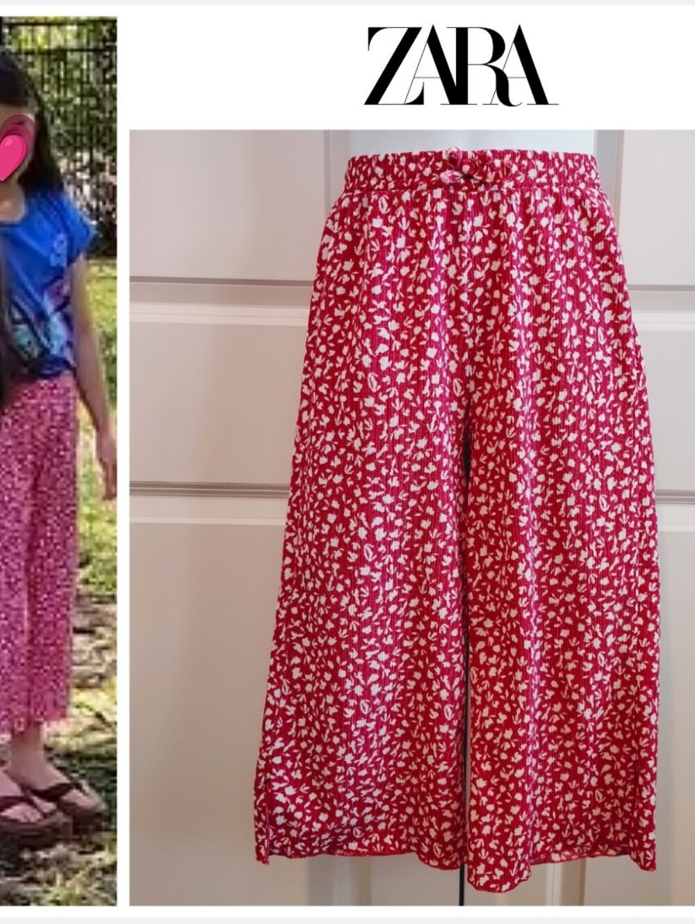 Cropped Wide-Leg Floral Boho Pants